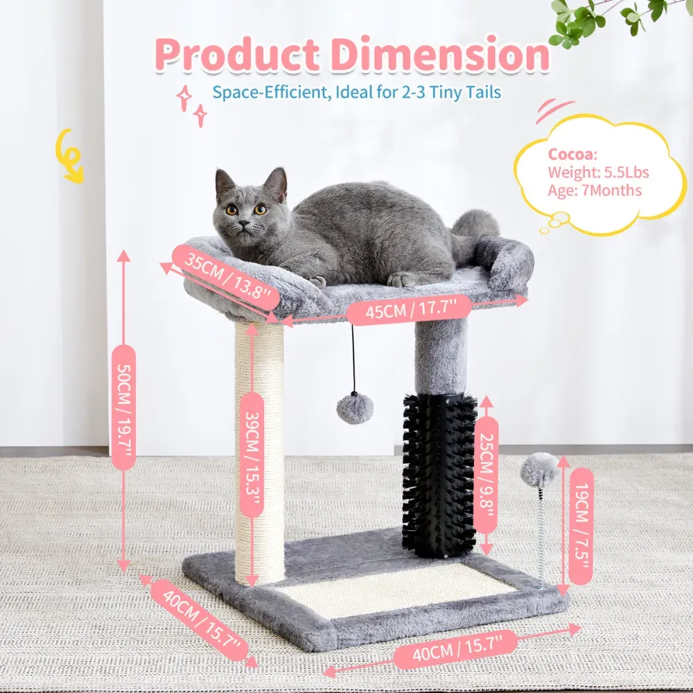 Dimensions chart of small 4-in-1 cat tree tower for indoor kittens – wholesale reference.”