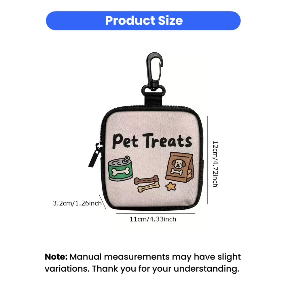 Compact size measurement of portable pet treat pouch