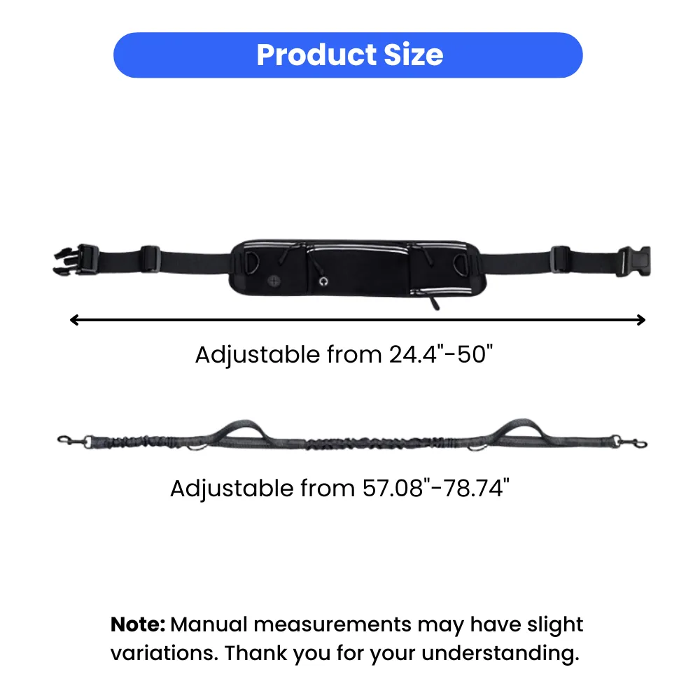 adjustable waist belt dog leash size guide and leash length measurement