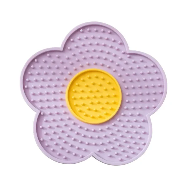 10001 Sunflower silicone pet lick mat two-tone design – wholesale slow feeder tray for dogs and cats