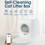 10002 APP-controlled self-cleaning cat litter box showing automatic waste removal and UV sterilization