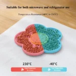 10003 Close-up of textured sunflower silicone lick mat surface for slow feeding