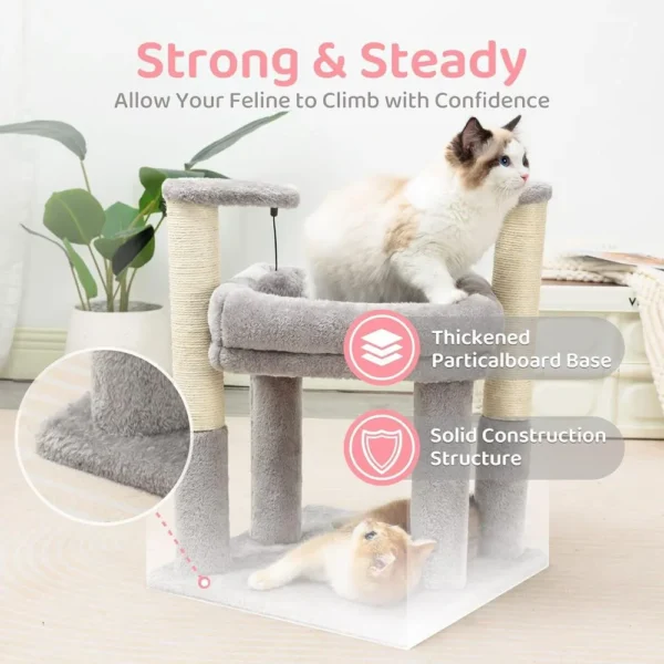 10003 Interactive cat tree with scratching posts, climbing platforms, and resting condo for kittens and cats