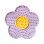 10007 Sunflower silicone pet lick mat two-tone design – wholesale slow feeder tray for dogs and cats