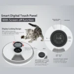 10009 Programmable 6-meal timed automatic pet feeder showing portion control and feeding schedule