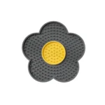 10009 Grey sunflower silicone pet lick mat for dogs and cats