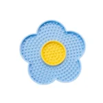 10011 Blue sunflower silicone pet lick mat slow feeding tray