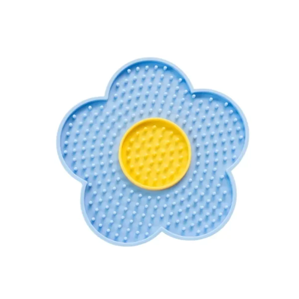 10011 Blue sunflower silicone pet lick mat slow feeding tray