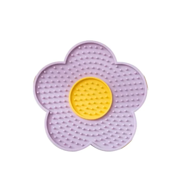 10012 Purple sunflower silicone cat lick mat slow feeder tray