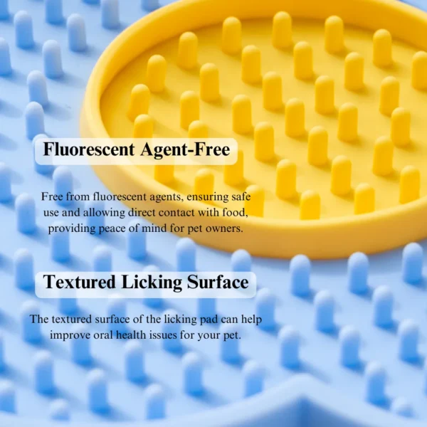 10013 Close-up of textured sunflower silicone lick mat surface for slow feeding