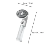 Size chart of silicone grooming brush with long handle for dogs and cats