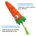 10001 Close-up of Cotton Rope Dog Toy Texture and Squeaker Design