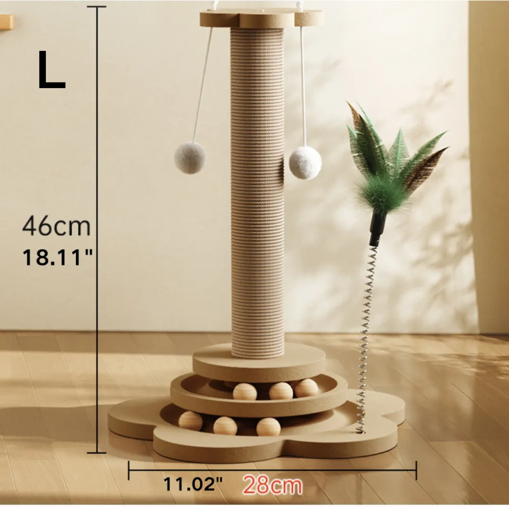 Size L guide for cat climbing and scratching post tower