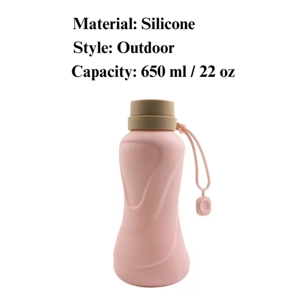 10001 Dimension chart of foldable silicone pet water bottle travel cup for wholesale buyers