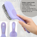 Horse being groomed using multi-function grooming brush in stable setting