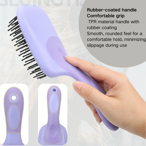 10001 Horse being groomed using multi-function grooming brush in stable setting