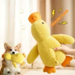 10001 Dog playing with Calming Duck Plush Toy with Quacking Sound – Perfect for chewing and calming