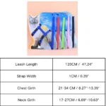 10001 Size measurement guide for H-style adjustable nylon kitten harness and leash set