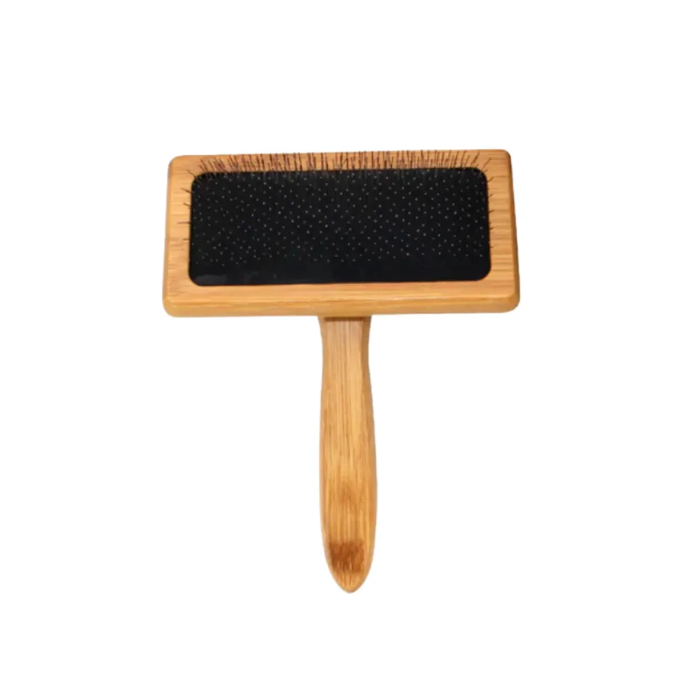 Eco-friendly bamboo fine-toothed pet needle comb for dogs and cats, durable and ergonomic design