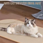 10001 Cat Using Sisal Scratching Pad Rug to Sharpen Claws