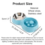 10001 Size guide for detachable wheat straw pet feeding bowl for dogs and cats