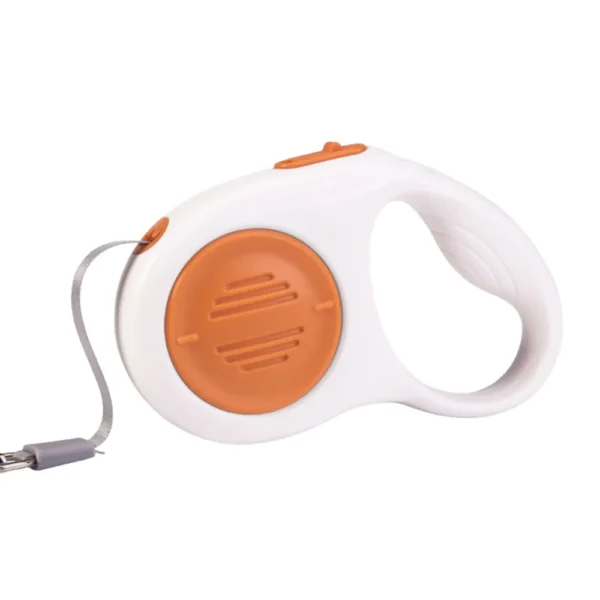 Retractable ABS Dog Leash in green, orange, grey, and blue – lockable design available in 9.8FT and 16.4FT for wholesale pet supply