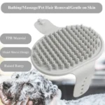 10001 Close-up of silicone bristles on pet de-shedding massage bath brush