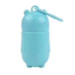 10002 Bear poop bag holder attached to dog leash, convenient for outdoor use