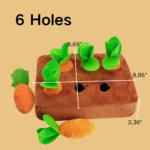 10002 Carrot plush dog toy with 6 carrots, teeth-cleaning rope design, wholesale pet supplies