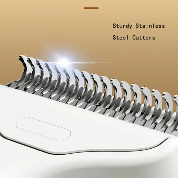 10002 Close-up view of stainless-steel teeth grooming rake for deshedding cats and dogs