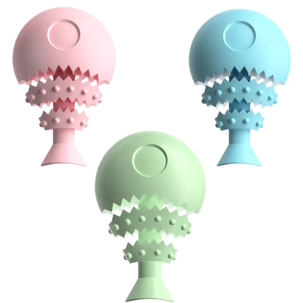 Fish bone-shaped TPR dog chew toy in pink for puppies – wholesale pet supplies