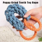 Close-up view of durable twisted cotton rope with reinforced double ring design