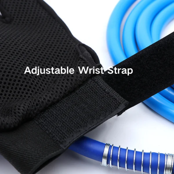 10002 Close-up of soft silicone bristles and water outlet on grooming glove – safe for sensitive pet skin