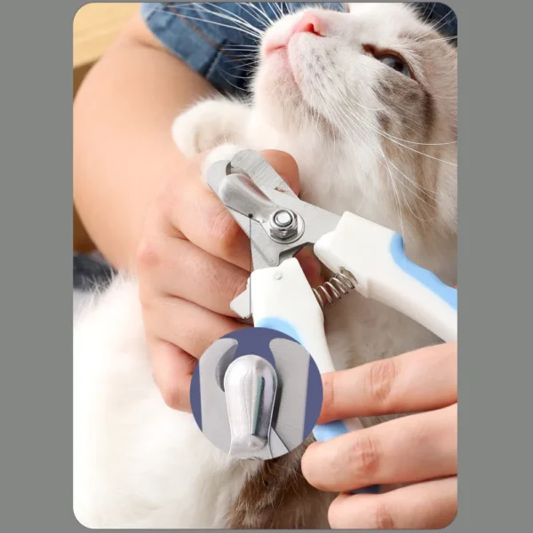 10002 Pet owner trimming dog’s nails using ergonomic nail clippers – ideal for grooming salons and retail use