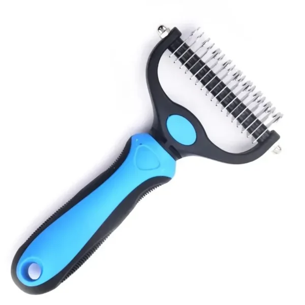 Wholesale stainless steel pet dematting comb for cats and large dogs – durable grooming tool with anti-slip handle