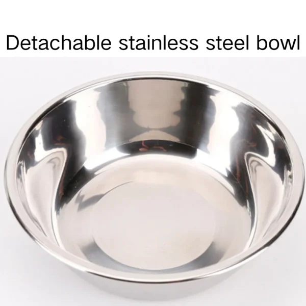 10002 Close-up of smooth wheat straw pet bowl showing detachable parts and non-slip base
