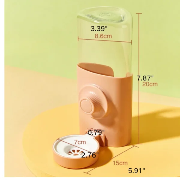 10002 Pink no-drip hanging water bottle with round head for small animals