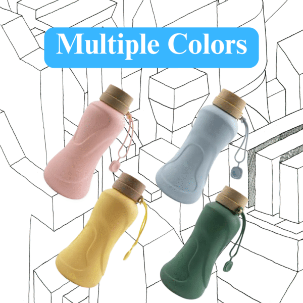 10002 Demonstration of leak-proof foldable silicone dog water bottle with cup