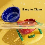 Smooth and easy-to-clean pet food bowl surface in pink and red
