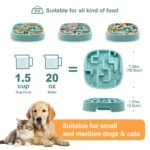 10002 Dimensions of square slow feeder pet bowl for dogs and cats