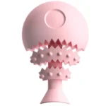 10003 Pink fish bone-shaped TPR dog chew toy for puppies