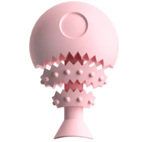 10003 Pink fish bone-shaped TPR dog chew toy for puppies