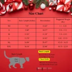 cute Christmas Cat sweater size chart