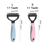 Size chart of durable reusable pet hair remover showing length