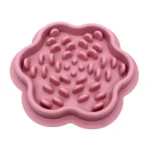 Anti-choking silicone slow feeder pet bowl in dusty rose color