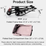 10003 Size guide for deluxe foldable pet stroller with detachable carrier and 4 wheels