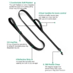 10003 Close-up of double-layer stitching on reflective dog leash, durable wholesale pet product