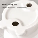 10003 Close-up of durable ceramic cat bowl with tilted ergonomic design for easy feeding