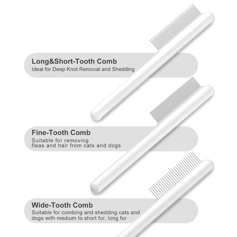 Stainless steel pet hair removal comb with multiple tooth options for cats and dogs – wholesale grooming tool