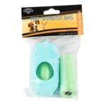 10004 Close-up of cute bear-shaped dog poop bag dispenser with secure clip